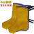 LISM加厚护鞋劳焊工防脚套盖电焊脚罩焊工防火护脚帆布白色防烫飞溅 黄色 脚盖(系绳