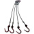 钢丝绳吊装索具多腿吊索一拖四钢丝绳套搬运起吊作业配件行吊工具 四吨四钩2米
