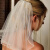 缔晶法式白色领证小头纱头饰双层 简约短款新娘结婚登记拍照道具婚纱