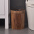 复古仿木纹垃圾桶创意客厅厨房卫生间纸篓塑料带压圈无盖大号 12升 方形 原木纹+6卷120只加厚