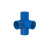 PVC立体直角三通立体四通立体五通六通塑料配件架子给水管件配件定制 蓝色40立体五通80只/箱