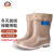上海牌雨鞋女士中筒可拆卸棉套防寒舒适PVC耐磨防滑防汛劳保工业防护耐腐蚀耐酸碱食品加工鞋SH559A卡其色 36
