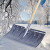 推雪铲户外除雪铁锹清雪神器大号雪铲塑料推雪板粪铲铲雪工具 加宽推雪板+1.2米木柄