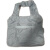 尼龙可折叠超市购物袋轻薄便携手提大容量防水带拉链买菜包女 银灰色 材料加厚 横向大号