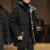 南极人（Nanjiren）冬季中长款棉衣男士加厚棉服袄子连帽夹克男外套加大码肥学生保暖 75黑色 XL