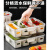 辉客映上日本出口手提保鲜盒食品级 户外野餐盒分格 便携冰箱野餐收纳便当 四分格沥水保鲜盒买2个