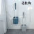 免打孔壁挂式卫生间刷沥水带底座套装马桶悬挂墙卫生间清洁刷子 浅蓝色+素灰色两个装