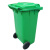 兰诗 YJX1 新国标分类垃圾桶 大号可挂车户外环卫垃圾箱带盖 120L绿色-厨余垃圾