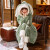 南极人珊瑚绒睡衣女秋冬季加绒加厚睡袍家居服套装 绿色兔子 XL码（建议120-140斤）