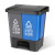 舒蔻（Supercloud）户外双桶分类垃圾桶可回收物其他垃圾分类分离室内脚踏大号垃圾桶20L
