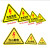 者也 三角警告标志5*5CM【当心高温】10张PVC不干胶标识安全警示贴