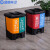 蓝鲸环卫 30L黄+绿 杭州福建厦门分类带盖脚踏双桶垃圾桶LJHW-1072
