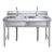 厨房304不锈钢大单槽洗碗洗菜盆洗手洗衣水池商用一体柜 长60宽60高80单池1.0厚