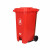 富都华创 垃圾桶红色120L大号脚踏式带轮塑料脚踩分类厨房带盖垃圾箱户外清洁 FDHC-LJT-12