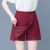 飞风灵品牌休闲西装短裤女夏季2024年新款高腰显瘦a字一体假两件 红色 26/s85-95斤