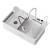DETBOm304不锈钢纳米白色水槽大单槽数显按键飞雨瀑布槽厨房洗菜盆台下 80X45CM-S02+洗杯器+净水+台控