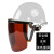 柯思捷定制!!精选好物!! 气挡风护眼电焊面罩头盔式打磨焊帽脸部WW 安全帽(白色)+支架+茶色屏-93M