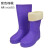 定制EVA泡沫雨靴夏季男女高筒防水鞋男女水靴厨房防滑耐油靴 EVA高筒紫色棉靴 45