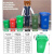 户外环卫垃圾桶大号厨余有害其他可回收垃圾分类带盖大型北京工业 100L绿色：带轮带盖（厨余垃圾）