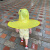 儿童飞碟雨衣帽女童小黄鸭斗篷式雨披宝宝雨具男孩幼儿园 黄色小鸭 儿童雨衣 m