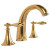 维勒瓦欧式轻奢复古全铜仿古龙头三孔面盆分体式水龙头浴室柜龙头三件套 弧形金色