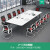 穆运 会议桌长方形圆角会议室洽谈桌白色简约现代多人位办公桌 不含椅1.6*0.8M（送货上门） 不含椅2*1M
