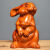 求巧木雕刻兔子摆件实木十二生肖可爱木头兔工艺礼品客厅装饰公司