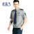 宏益飞保安服短袖 门卫 物业 小区保安 工作制服 灰长袖+标志+裤子 185(两套装)