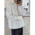 九牧王（JOEONE）韩国小众风白色褶皱质感抽绳设计衬衫男休闲宽松百搭长袖衬衣 白色 M