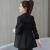 OIUO新款风衣女中长款收腰气质显瘦小个子春秋女士外套 黑色 有里布 XL 建议110-125斤