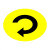 电转向警示贴纸顺时针旋转方向箭头标志贴圆形标签械安全标识 黄色顺时针电旋转 3x3cm