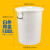 垃圾桶大号商用带盖家用厨房加厚卫生桶容量户外环卫工业塑料圆桶 100L白色带盖送袋子送水瓢