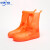双排扣雨鞋防尘防水雨鞋套 PVC厚耐磨便携式中筒雨鞋套B 橙色 36/37