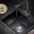 黑色纳米04不锈钢洗菜盆吧台手水槽台下盆厨房嵌入式单槽小 *40配双功能净水冷热龙头