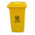 废物垃圾桶大号黄色生活化学品脚踏诊所医院污物户外加厚大型 240升大轮子