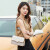 CKSY包包女2023新款斜挎包时尚印花单肩包简约质感链条小方包 米白色 专柜礼盒包装