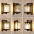 现代中式户外壁灯防水别墅庭院灯复古室外阳台门口走廊过道外墙灯 咖啡金色小长虹壁灯 +18瓦L