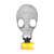 普达 自吸过滤式防毒面具 化学化工喷漆全面罩 防酸性气体套装 MJ-4001+P-E-2过滤罐