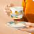 友来福咖啡杯套装 陶瓷杯碟欧式轻奢下午茶茶具便携带勺带碟礼盒装 纯白4杯碟套装 0ml