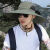 安巧象安巧象 遮阳帽夏季15厘米超大檐防紫外线透气工地户外登山渔夫 纯色军绿 均码 