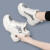 莱卡金顿2024春季新款女鞋子加绒保暖羽绒棉鞋增高休闲鞋女运动老爹鞋 银色（加绒）10397 37