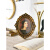 欧式创意复古法式文艺家居装饰摆件金色雕花组合摆台相框照片墙 复古蝴蝶结圆框挂件 其他尺寸