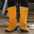 LISM电焊套全脚牛皮盖防护防烫焊工鞋套焊接脚套护腿装备用品 棕色长款系带护脚