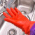 加绒洗碗手套加长束口冬季加厚橡胶乳胶大号厨房清洁洗衣服防水 紫红手套【加绒】