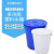 豹点装水大容量塑料水桶白色加厚立式家用透明带盖圆桶盖子大胶桶蓝色 380L蓝色桶带盖