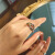 MGSOLG设计感高级食指戒指环s925银镀金轻奢冷淡风戒指女款配饰饰品情人 金色戒指 美码6