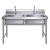 金诗洛 K5151 商用不锈钢水池 厨房水槽洗碗洗菜盆带支架存储池 加厚145*60*80三槽
