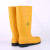 鞋头鞋底加钢板劳保雨鞋 工矿业用水鞋 PVC材料雨鞋 黄色 45