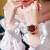 劳士顿（ROSDN）手表女轻奢品牌时尚学生网红腕表情人节礼物女士手表 玫金红面网带(女神款)