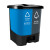 标燕 【20L蓝色可回收物+黄色其他垃圾】新国标北京桶分类垃圾桶双桶脚踏式垃圾桶带盖ZTTLJT-YL775